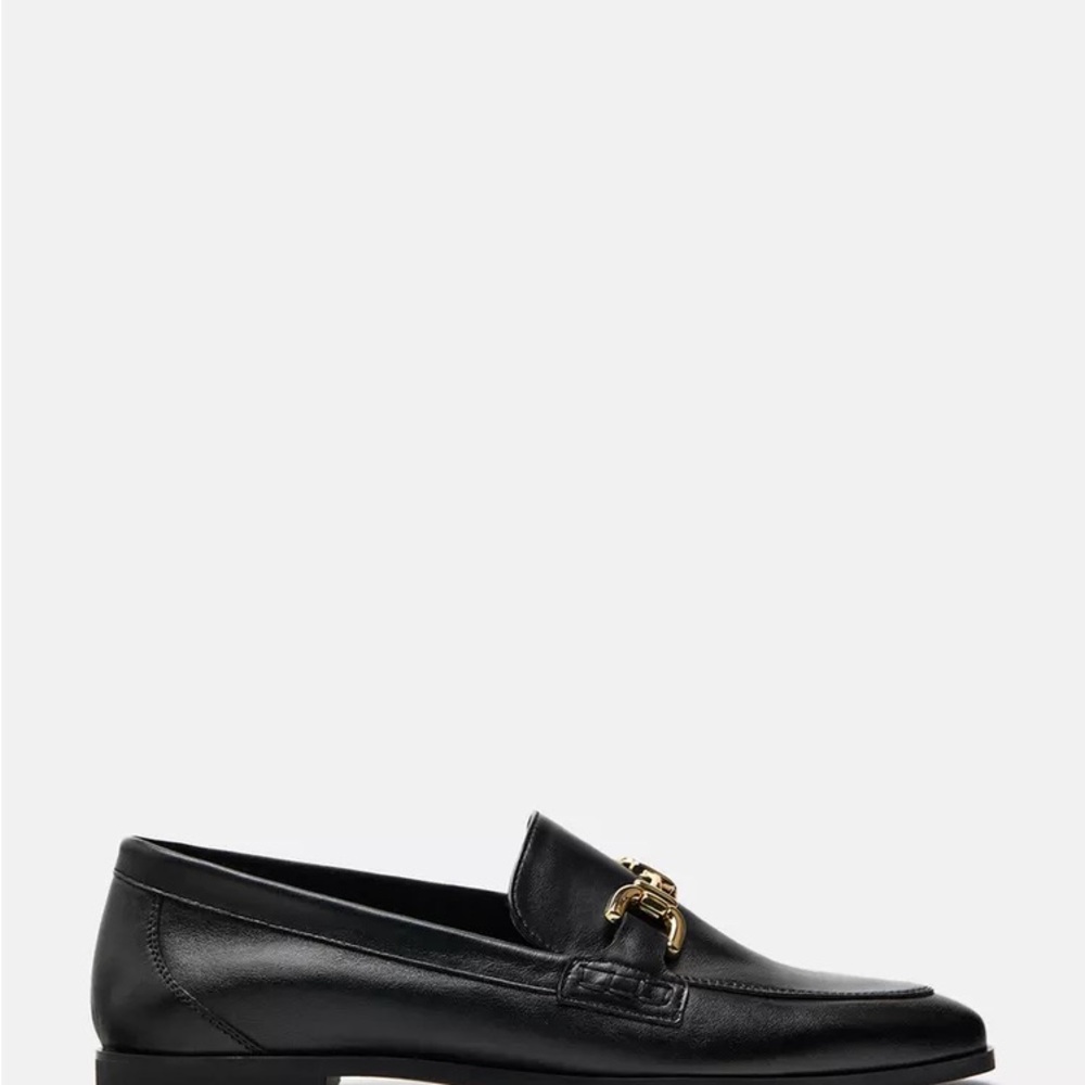 Leather Loafers with Gold Hardware Details